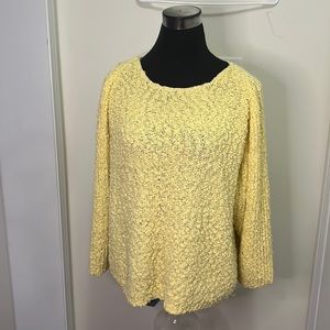 Marella Vintage Nude Yellow Chunky Sleeve 3/4 Sleeve knit Sweater Top